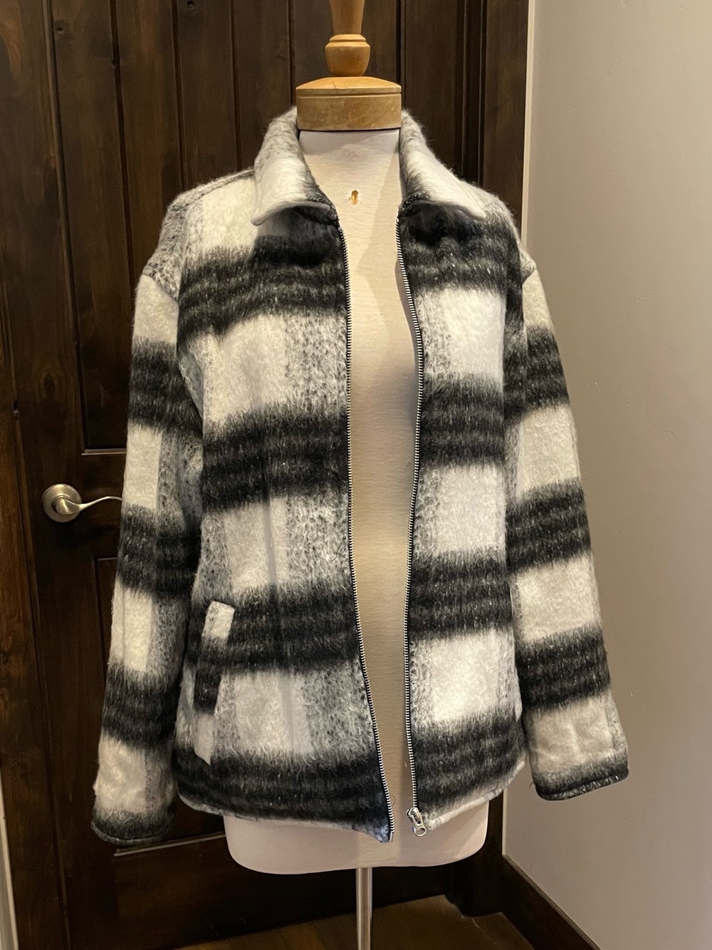 H&M Wool plaid jacket Wm L